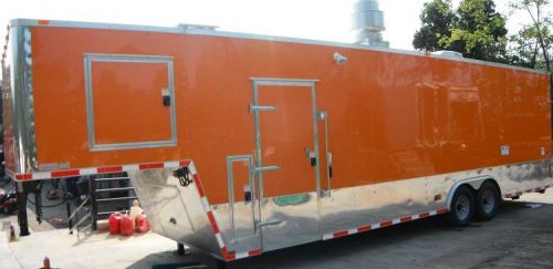 Concession trailer 8.5&#039;x34&#039; bbq smoker catering food event (orange) for sale