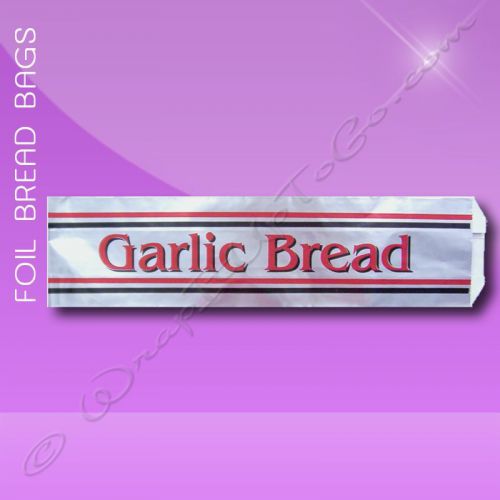 Foil Bread Bags – 4-1/2 x 2-1/4 x 20 – Printed Garlic Bread