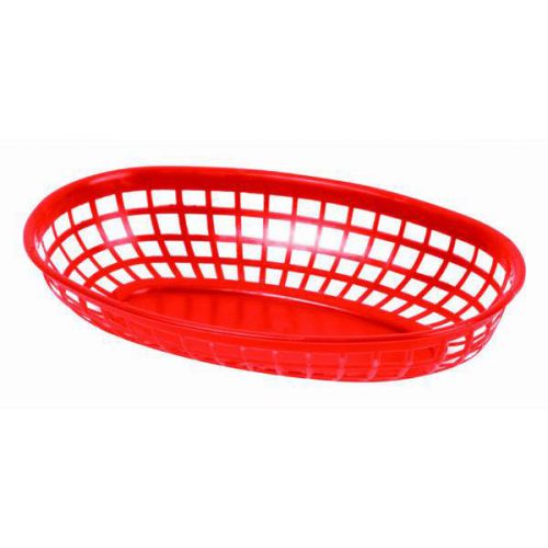 144 Pieces Fast Food Basket Baskets Tray 9-3/8&#034; Oval RED NEW