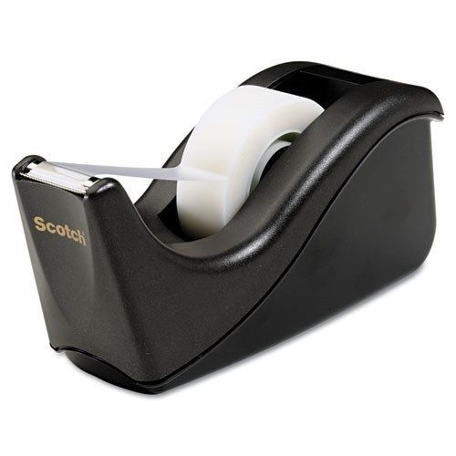Scotch C60-BK Value Desktop Tape Dispenser, 1&#034; Core, Two-Tone Black ~ Free S/H