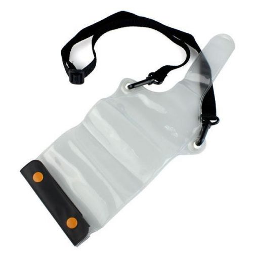 Orange universal button transparent waterproof holster case for  walike talkie for sale