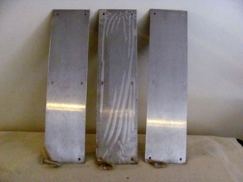 Three Large Door Push Plates with screws 16&#034;x4&#034;