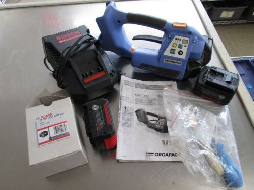 Orgapack ort 250 automatic sealless combo strapping tool - 2 batteries for sale