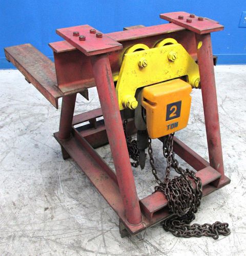 Acco wright 2 ton manual chain hoist forklift attachment for sale