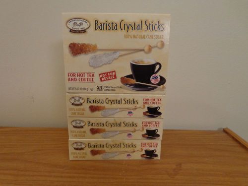 Barista Crystal Sticks 4 boxes 24 count 100% natural cane sugar