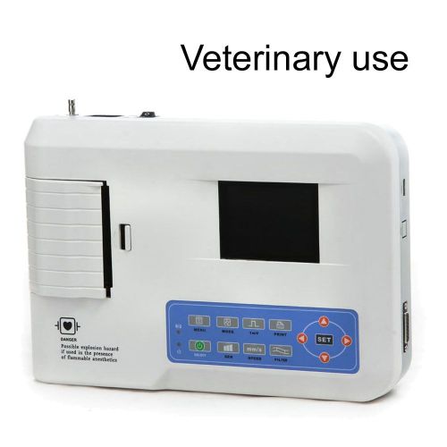 Veterinary 3.5&#034; Color LCD 3-Channel Digital Electrocardiograph ECG EKG Machine f