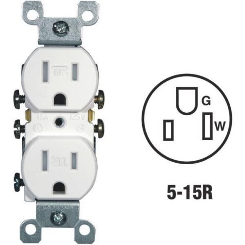 15A Tamper-Resistant Duplex Outlet-15A WHITE TAMP RES RECEP