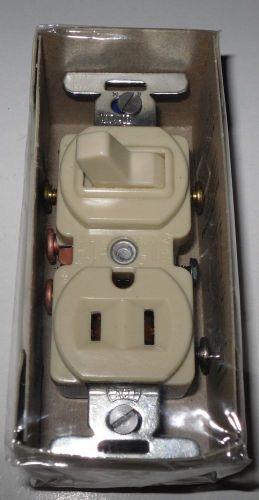 Eagle 293V, 3-Way Quiet Switch &amp; Grounding Receptacle, 15A-120V AC, Ivory