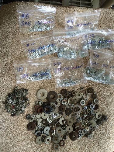 LOT of WASHERS  *Assorted*  sae flat 1/4  5/16  3/8  #6 #8 #10 #12