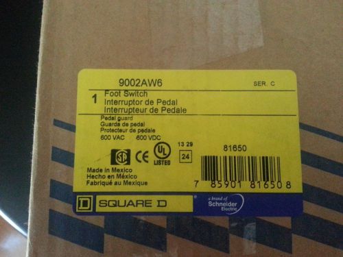 Square d 9002aw6 foot switch w/ pedal guard 600v new for sale