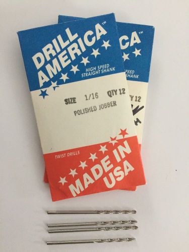 24 pcs 1/16&#034; HS Jobber drill bit - Made in USA - New