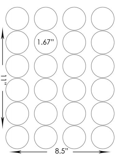15 Sheets 360 Stickers Kraft Laser Inkjet 1.67&#034; Blank Round Circle Dots Labels