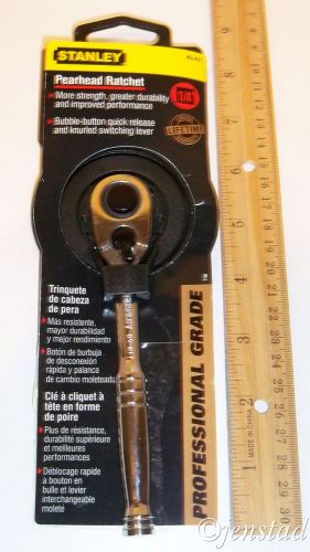STANLEY 1/4&#039;&#039; PEARHEAD RATCHET PRO GRADE EQUIPMENT HAND TOOL FOR SOCKETS &amp; SETS