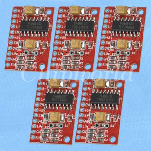 5PCS Mini Digital Power Amplifier Board 3W+3W AMP Module 5V for Arduino