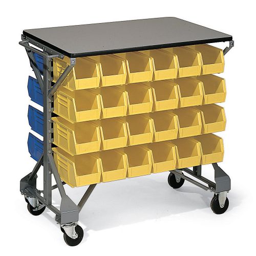 Akro-mils shelf-top bin cart - 38-1/2x24x36-1/2&#034; - (48) 5-1/2x10-7/8x5&#034; bins for sale