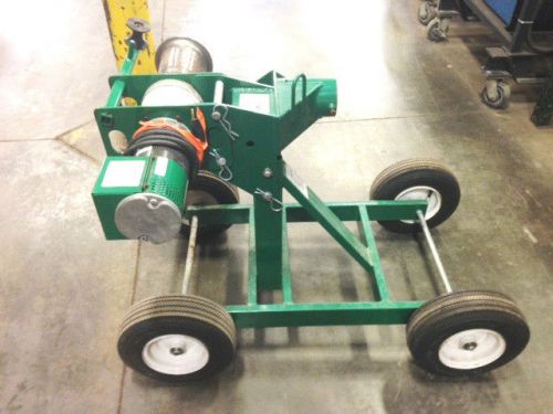 Used Greenlee 6501 Cable Puller on Wheeled Transport w/ Boom Mount 00871 00870