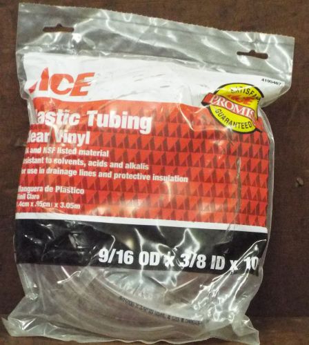 1 new ace 4195467 9/16 od x 3/8 id x 20&#039; plastic clear vinyl tubing nip for sale