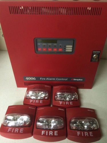 Simplex 4006 fire alarm panel with horn strobes - free shipping! for sale