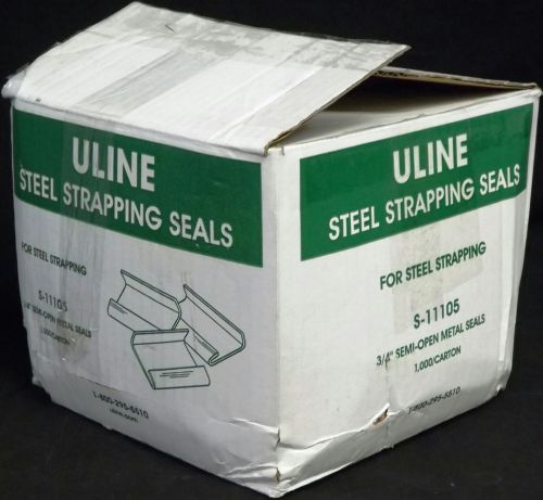 New 1000x uline s-11105 3/4&#034; semi-open steel strapping seals | heavy duty metal for sale
