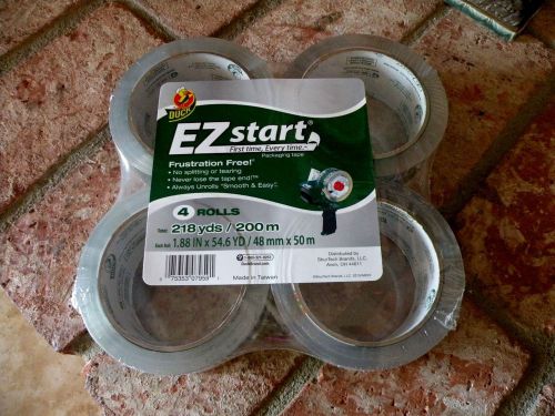 4 Pack Duck EZ Start Packing Tape 128 Yards New Fresh Low Noise Clear
