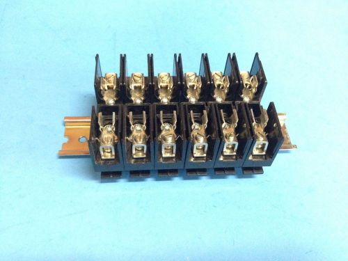 Lot of 6 LITTELFUSE L60030M-1C 600V 30A FUSE BLOCK with rail stand