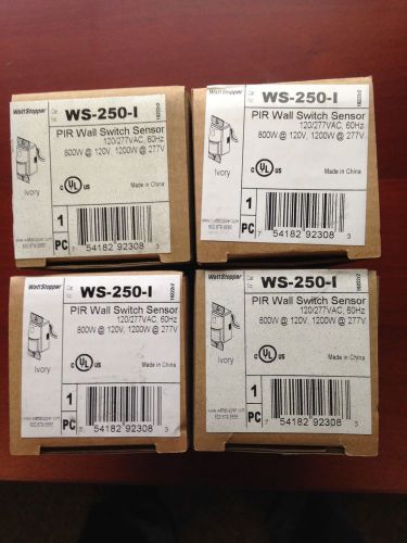 Lot of (4) WATT STOPPER WS-250-I Occupancy Sensor, PIR, 800W, Ivory 120/277 v.