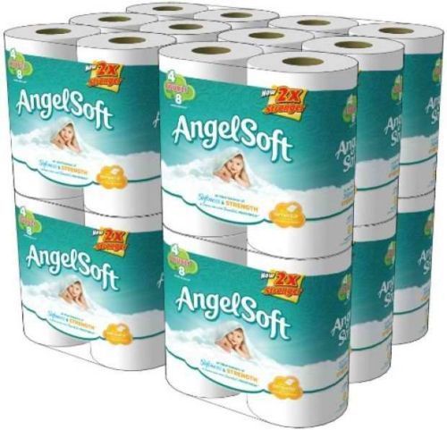 Angel Soft 48 Double Rolls Toilet Paper Tissue Bathroom 2 Ply Soft &amp; Strong