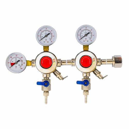 Chrome beer co2 regulator - two product, 3 gauge dual primary for sale