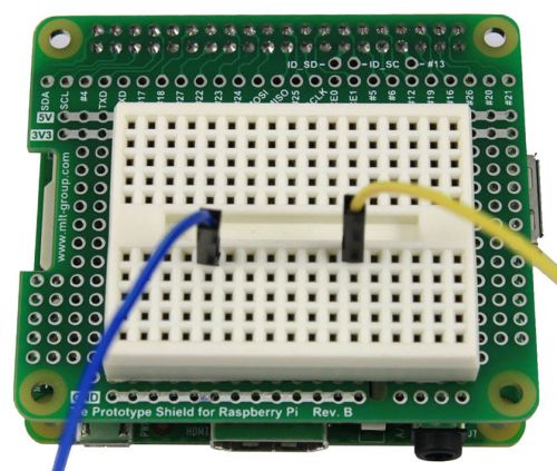 Prototype Shield Rev.B &amp; Breadboard for Raspberry Pi B+ / A+ / Pi 2