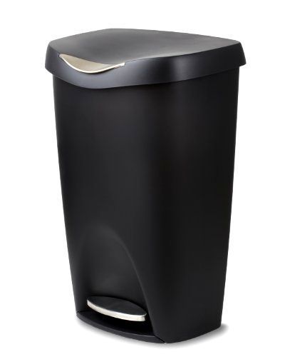 Umbra Brim 13-Gallon Step Waste Can, Black