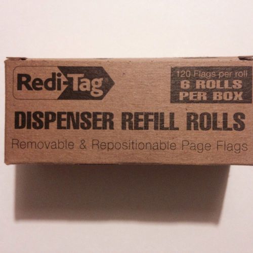 LOT (5) NEW REDI TAG DISPENSER REFILL ROLLS SIGN HERE 720 FLAGS EACH BOX YELLOW