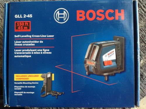 Bosch gll 2-45 self-leveling cross-line laser level new! for sale