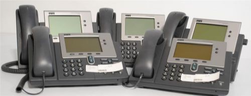 Lot of 5 CP-7940 2-Line Cisco VoIP Phones - NON-G - Warranty - Free Ship