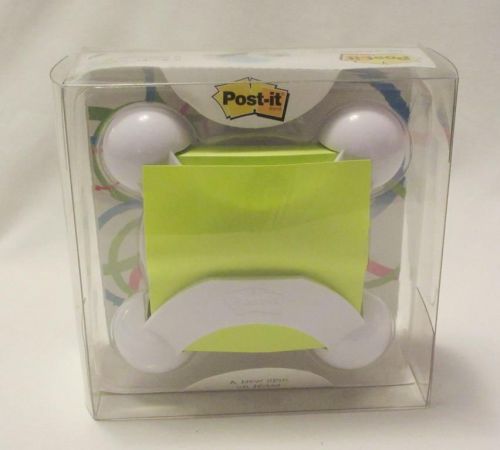 Post-It Pop-Up Note Dispenser Rocks &amp; Spins White Acrylic NEW