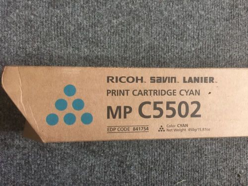 Genuine Ricoh Savin Lanier Print Cartridge CYAN MP C5502 841754 841682 C4502