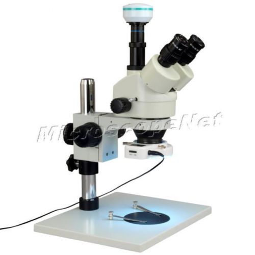 Zoom 7-45X Trinocular Stereo Microscope+54 LED Ring Light+2Mega Pixel USB Camera