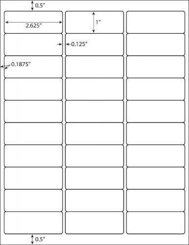 MFLABEL 100 Sheets 30-UP Easy to Peel Address Labels 1&#034;x2-5/8&#034; White Shipping...