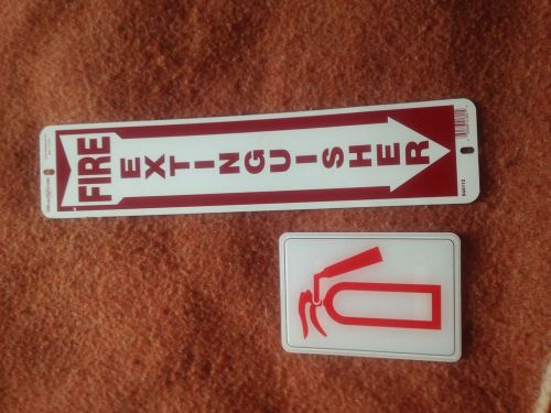 2 fire extinguisher signs aluminum hard plastic for sale