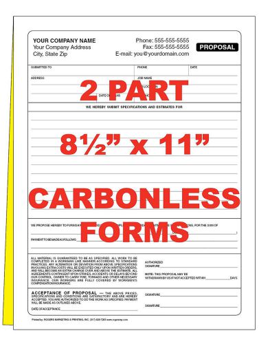250  2 part custom carbonless ncr forms for sale