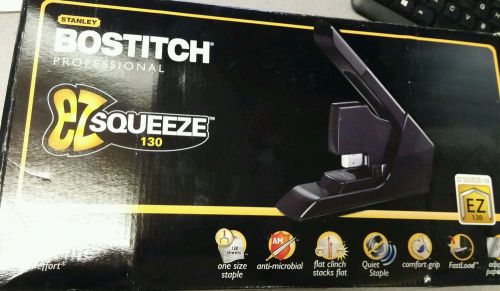 Bostitch EZ Squeeze 130 Sheet Flat Clinch Heavy Duty Stapler, Reduced Effort