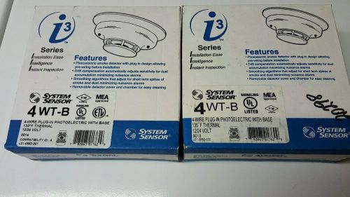 NEW SYSTEM SENSOR 4WT-B SMOKE DETECTOR FIRE ALARM . FREE SHIPPING! 2 pack