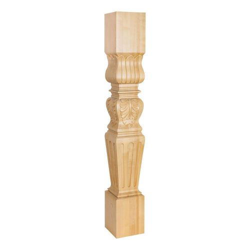 5&#034; x 5&#034; x 35-1/2&#034; Turned Acanthus/Fluted Post (Island Leg)