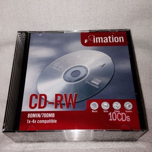 NEW Imation CD-RW 10-Pack Blank Media Sealed Package