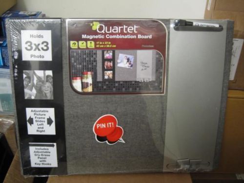 New quartet magnetic combination board 17&#034; x 23&#034; with picture frame n keyholder for sale