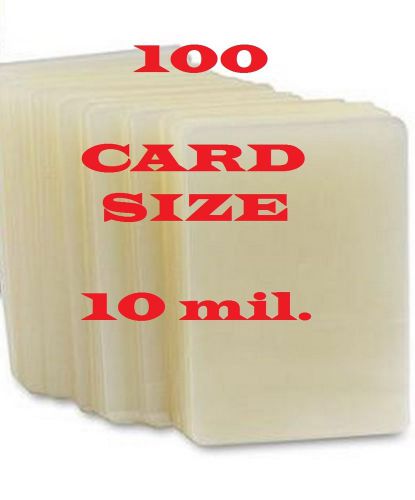 Card size 100 pk 10 mil laminating laminator, pouches sheets 2-5/8 x 3-7/8 for sale