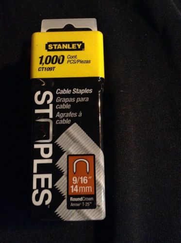Stanley 1000 ct109t staples cable 9/16 14mm round crown arrow t-25 new (h1) for sale