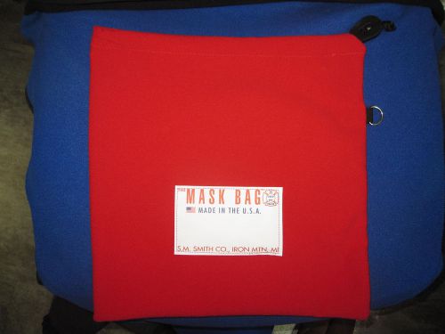 S.M. Smith Co. SCBA Mask Bag, MB1-101, Heavy Fleece, RED, W/drawcord.