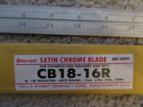 STARRETT CB18-16R Combination Square 18&#034; Blade 16R Inch Gradutation 50091