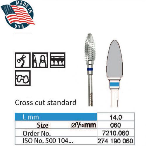 Wilson USA Tungsten Carbide Cutter HP Drill Bit Dental Nail Large Flame Bit
