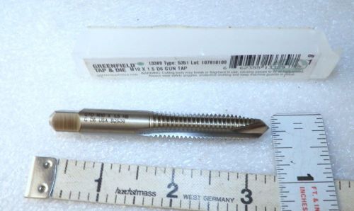 Greenfield 13389 spiral point tap, m10 size, 3-flute, 1.5mm pitch  (loc20) for sale